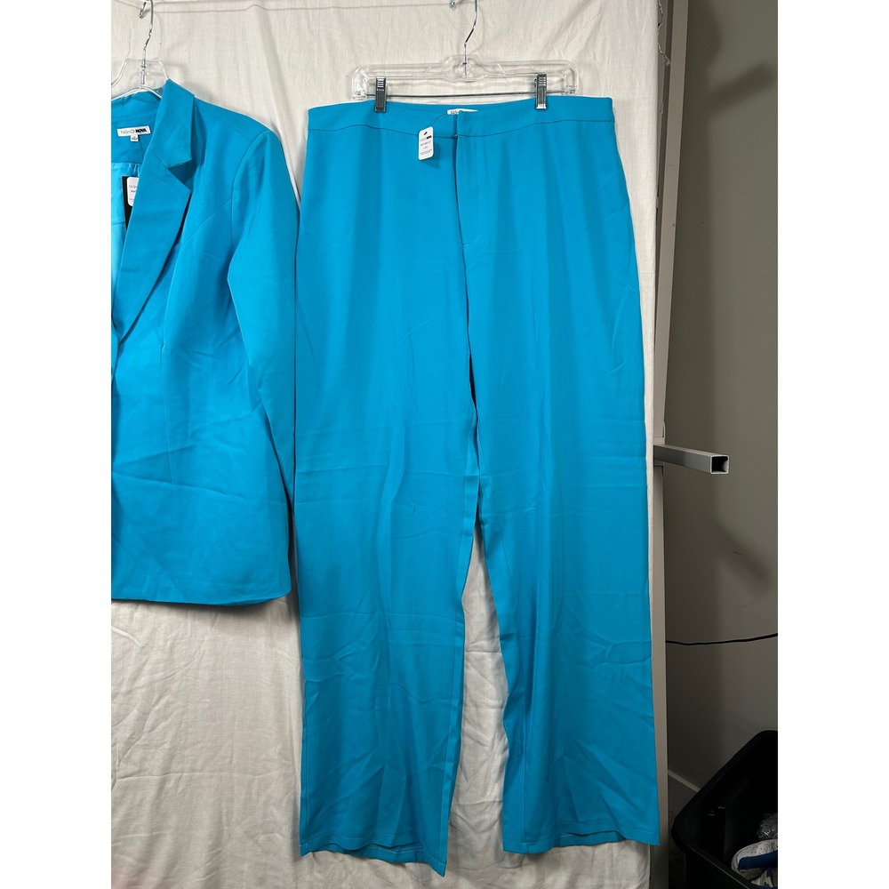 NWT Fashion Nova Blazer Pant Set Aqua Blue 1X #2300 - Picture 3 of 16